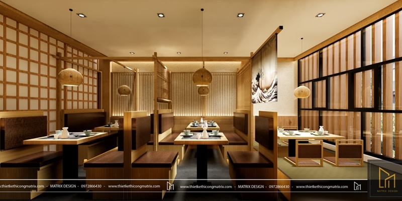 thiết kế thi công trọn gói nhà hàng sushi quận 8