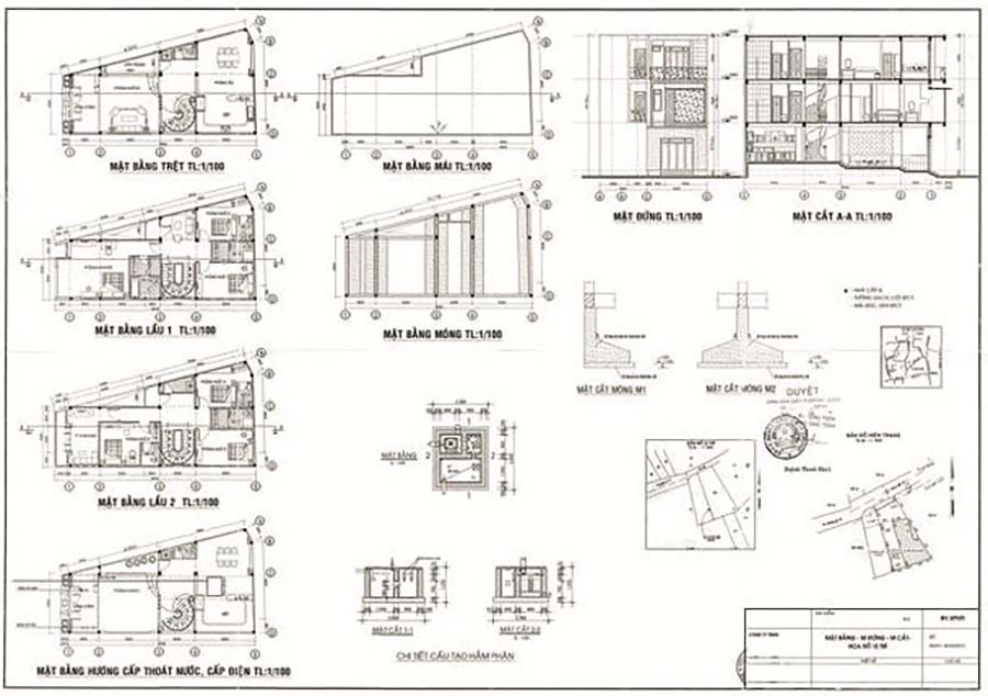 bản vẽ hoàn công khác gì với bản vẽ thiết kế